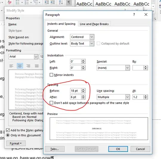 Modify Style -- Paragraph Properties